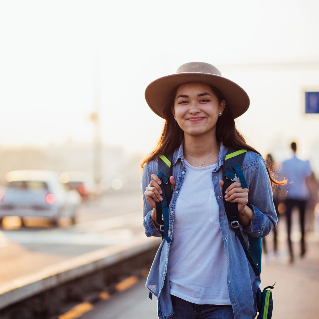 Student girl travelling alone-widen