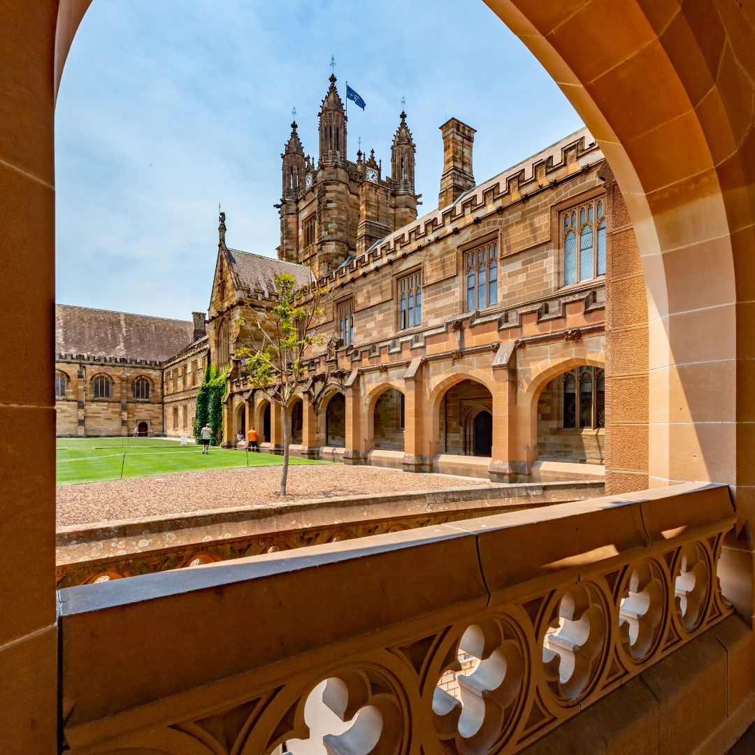 The main quadrangle building of the University of Sydney, Australia