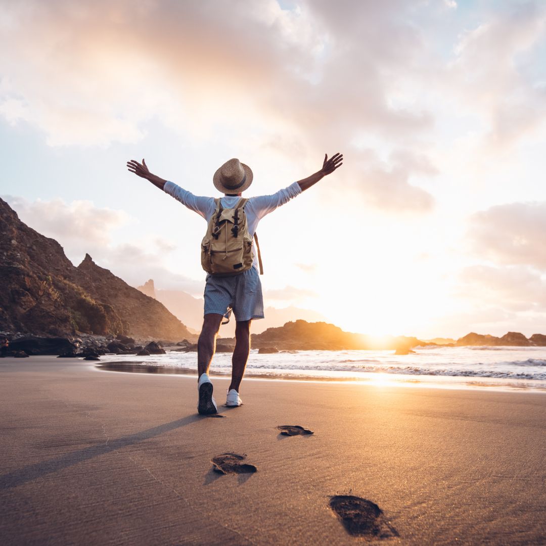 Traveler Enjoying the Beach-widen